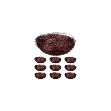 Set mit 10 Vogelnestern aus Hanfgarn, 12 x 12 x 5 cm, rustikale Dekoration, Naturschmuck, Osterdekoration für Haus und Garten (1/5)