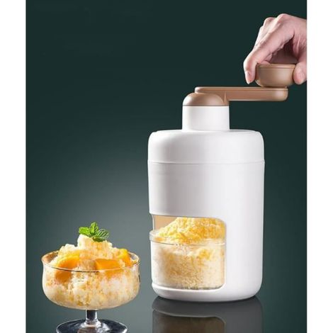 Broyeur À Glace - Manuel - Acier Inoxydable Et Plastique - Pour Cônes De Neige Et Milkshakes - 13 x 26 cm - 1 Pièce (1/5)