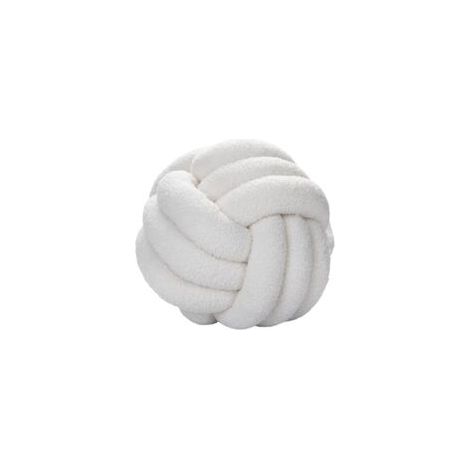 Coussin décoratif boule nouée – Beige clair – Diamètre 22 cm (1/4)