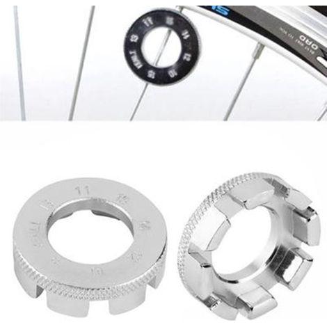 Juego de 8 llaves para radios de bicicleta de montaña, ajustador de ruedas, anillo de ajuste de tensión de rosca, herramientas de ajuste y reparación manual, 2 piezas (1/2)