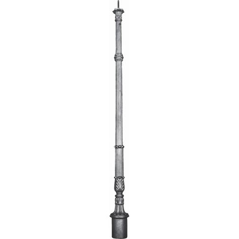 Deco Fer Forge – Poteau estampé en fonte à sceller – Hauteur 1150mm – Base ronde Ø75mm – Détails décoratifs – Pour ferronnerie