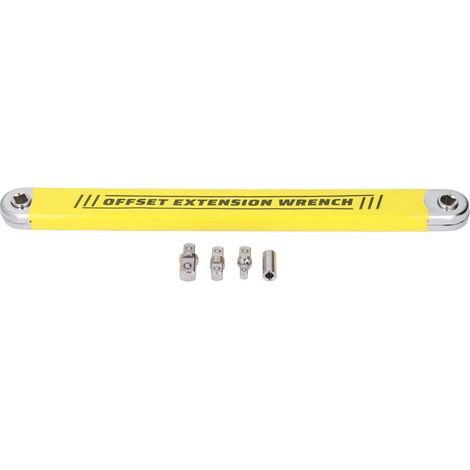 Versetzter Verlängerungsschlüssel, multifunktionale Ratsche aus hochkohlenstoffhaltigem Stahl mit 1/2-Zoll-, 1/4-Zoll- und 3/8-Zoll-Antriebsadaptern (1/5)
