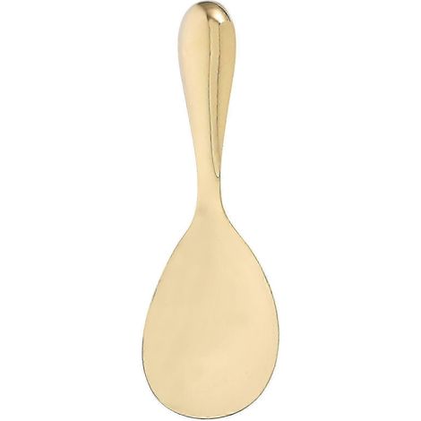 Cuillère de service dorée en acier inoxydable pour le riz, idéale pour la préparation des repas. Finition miroir brillante, manche ergonomique. 1 pièce. (1/4)