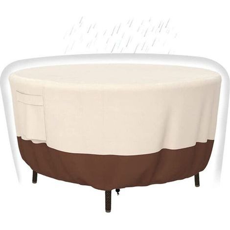 Schutzhüllen aus 420D-Gewebe für Gartentische und -stühle, 91 x 58 cm, 100 % wasserdicht, farbecht, UV-beständig, beige und braun (1/5)