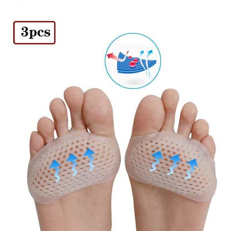 Lot de 3 paires de coussinets en gel pour oignons – soulagement métatarsalgie, travail/course (1/4)