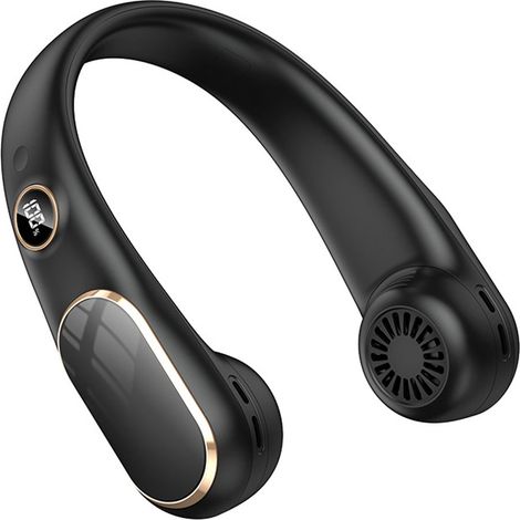 1 Ventilateur de cou sans pales, écran LED, batterie 4000 mAh, ABS, PP, réglable, été (1/5)