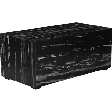 Vito-Table d’appoint en marbre noir gris