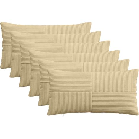 vidaXL Funda de almohada 6 pcs ALMELO Verde grisáceo 40 x 80 cm pana (1/5)