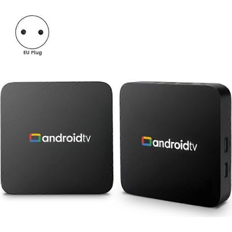 Boîtier TV intelligent Cortex-A53 4K HD Android 14 avec USB 2.0, WiFi double bande 2,4 GHz et 5 GHz, prise en charge des assistants vocaux et prise standard européenne. (1/5)
