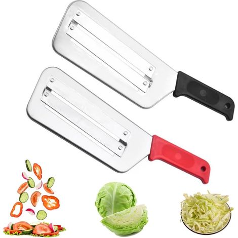 Pack of 2 Cabbage Slicers for Coleslaw, Multifunctional Cabbage Cutter, Stainless Steel Salad Cutter, Vegetable Cutter Manual for Vegetables, Cabbage and More (1/5)