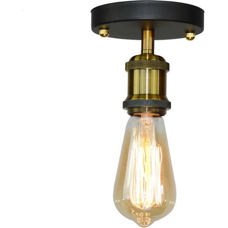 Retro Industrial Ceiling Light E27 Simple Ceiling Lamp Vintage Chandelier for Living Room Bedroom Hallway (1/4)