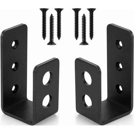Lntyq Lot de 2 Supports de Porte Robustes en Acier pour Portes de 2 x 4 - Barre de Sécurité en Forme de U (1/4)