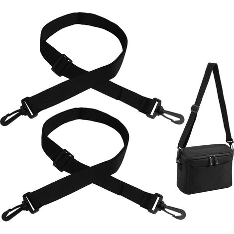 Set di 2 tracolle per borsa, cinghie regolabili in nylon, tracolle universali per uomo e donna per borse sportive, laptop e fotocamere, nere