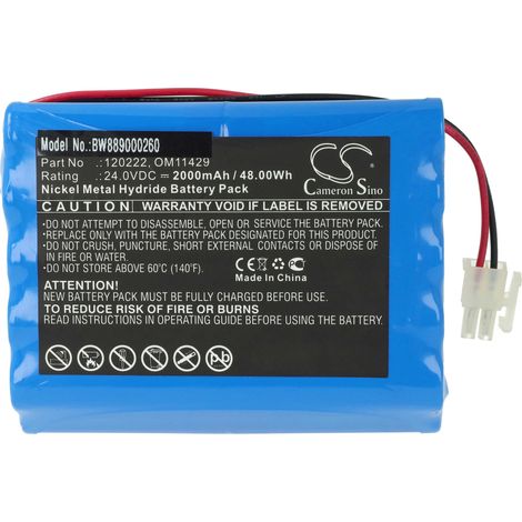 vhbw Akku kompatibel mit Cardioline Delta 1 Plus, 1+, 3 Plus, 3+, 1 Medizintechnik (2000mAh, 24V, NiMH)