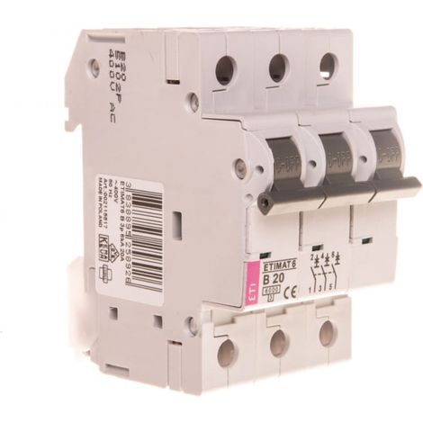 Interruttore automatico 3P B 20A 6kA AC etimat 6 002115517