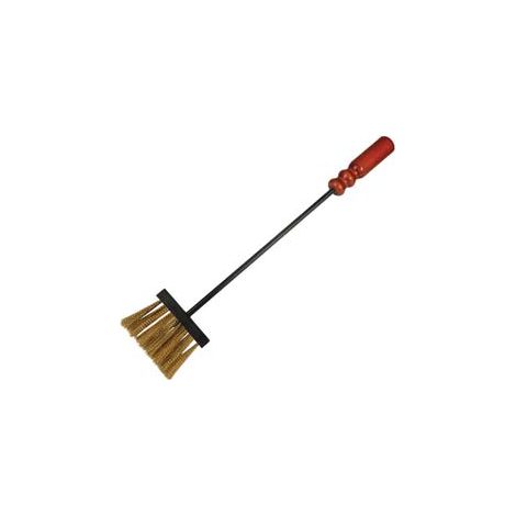 SCOPINO SETOLE OTTONATE PER CAMINO MANICO LEGNO  cm.55h. (738 BIS)    MILLE
