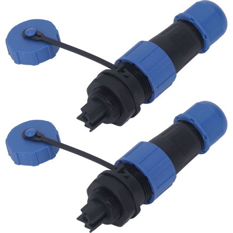 Connecteur étanche IP68 LP13 mâle femelle 2 broches 5A 380V à souder avec écrou arrière, prise fil aviation sans soudure (1/5)