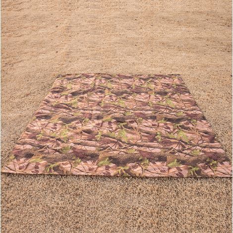 Große Baum-Tarnmatte (mit 4 Heringen) 2 m x 2 m, wasserdichte und feuchtigkeitsbeständige Outdoor-Matte, strapazierfähige Zeltunterlage, wasserdichte Bodenplane (1/5)