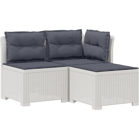 Maison Exclusive - 3-Sitzer Garten Sofa mit Kissen Rattan-Look PP (1/5)