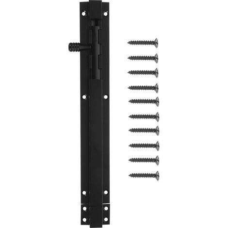 Loquet Coulissant en Alliage D'aluminium Noir Structure Simple, Verrou de Porte Anti-vol Cuisine et Salle de Bain, Sécurité Renforcée (1/5)