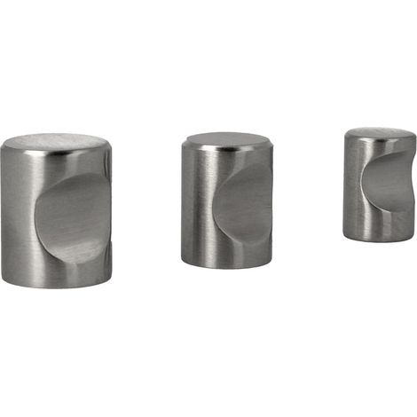Möbelbeschlag Möbelknopf Edelstahl matt gebürstet Zylinderknopf Küchenknopf 18mm (1/5)