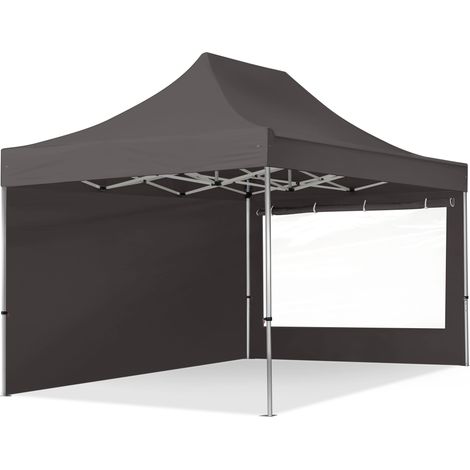 TOOLPORT 3x4,5 m Tente pliante - Alu, côté panoramique, gris foncé (1/5)