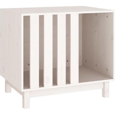Caseta para perros madera maciza de pino blanco 70x50x62 cm vidaXL
