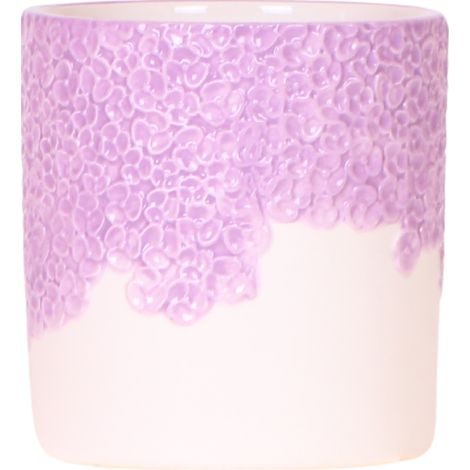 Cache-pot Décoratif avec Motif Fleurs en Relief Lilas Ø 9 cm - PANGIVO (1/5)