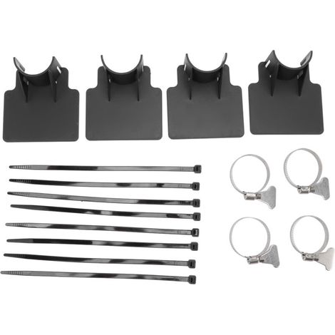 4 Pièces Support de Tuyau pour Piscine, Attache Raccord Anti-Glissement, Collier de Serrage Inox pour Tuyau d'Arrosage, Support de Tuyau Piscine Noir (1/5)