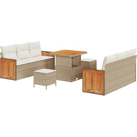 Maison Exclusive - Gartensofa-set mit Kissen 11 pcs Beige und Cre