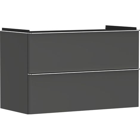 Hansgrohe Xelu Q - Mueble para lavabo, 63x98x50 cm, 2 cajones, gris mate/cromo 54032000 (1/5)