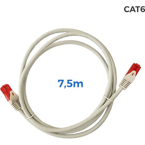 Cavo UTP Cat.6 RJ45 rame LSZH Grigio 7,5m