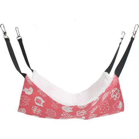 Hamac Pour Animaux - Hamac Double Face Respirant avec Sangles Réglables et Crochets Métalliques - Pour Cage Chat Lapin Furet Rongeur - 35 x 35 cm (1/5)