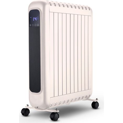 Rointe – Radiateur mobile à inertie sèche 2000W – Panneau tactile LED – Surface de chauffe 20-25 m² – Design compact avec roulettes