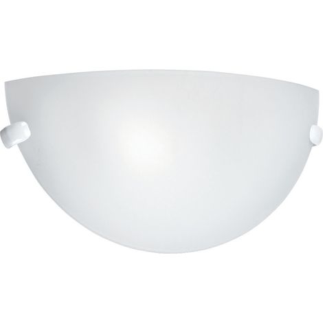 Aric – Applique murale E27 60W max – Demi-lune en verre opale – Luminaire design pour salon et entrée – Non inclus : ampoule (1/4)