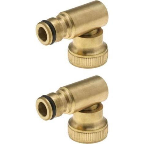2 conectores para grifos de tubería de 3/4", racor de rosca hembra de latón de 3/4" de ajuste rápido (giro en ambas direcciones) (1/5)