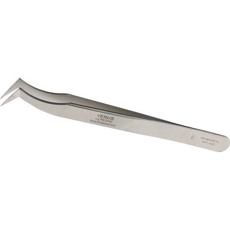 Brucelles RS PRO pointe Fin  en forme de crochet en inox, L. 115 ( Prix pour 1 ) (1/2)