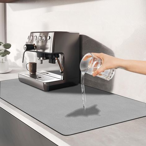 Diatomaceous Earth Draining Mat 40x30cm Absorbent Non-Slip for Kitchen Bar Coffee Machine (1/5)