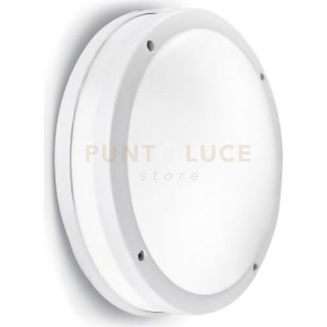GES293- PLAFONIERA PER ESTERNI 2 LUCI ATTACCO E27 IN ALLUMINIO IP54 D.28CM BIANCO
