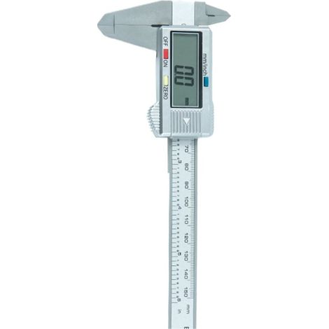 Étrier numérique électronique en plastique avec écran LCD pour mesurer diamètres intérieur et extérieur, boîtier argenté (1/5)