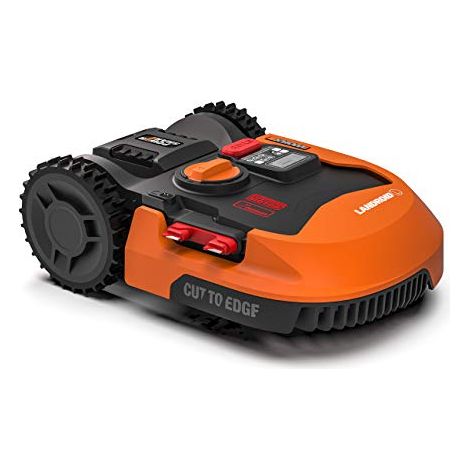 WORX Robot Tagliaerba Landroid WR153E a Batteria 20 V Area di taglio 1 500Mq Lama Flottante, Base a Scomparsa Carica Laterale Taglia Fino al Bordo (1/4)