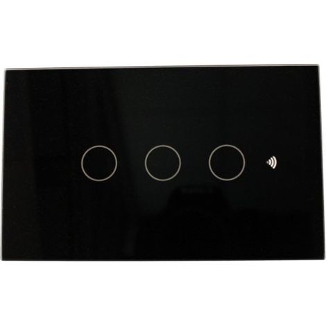 Interruttore Led Dimmer Taglio Di Fase, Pannello Touch 3 Tasti, Colore Nero, WIFI + Bluetooth, APP TUYA Smart Life, 220V 10A, 120X72X38mm Per Scatola 503, IP20