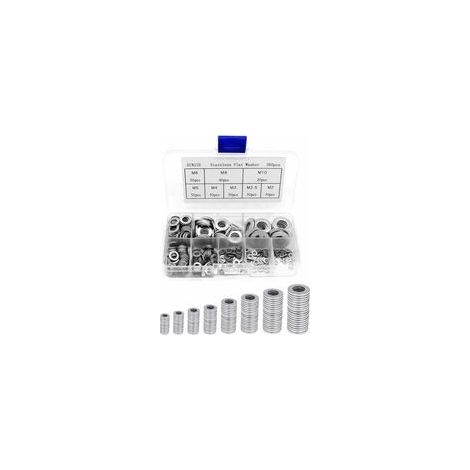 Assortiment de 360 rondelles plates inox 304, M2 à M10, pour vidange, charnières, etc. –
