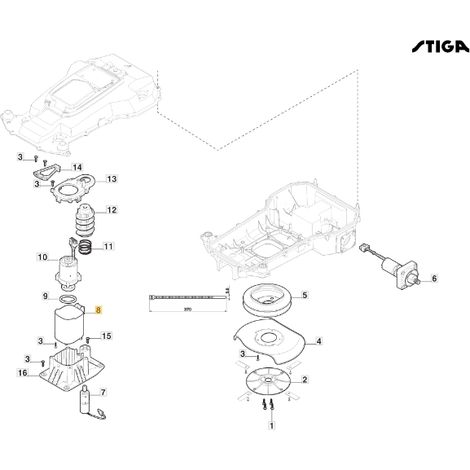 Supporto motore lame robot rasaerba modelli A1000 ORIGINALE STIGA 322784955/0