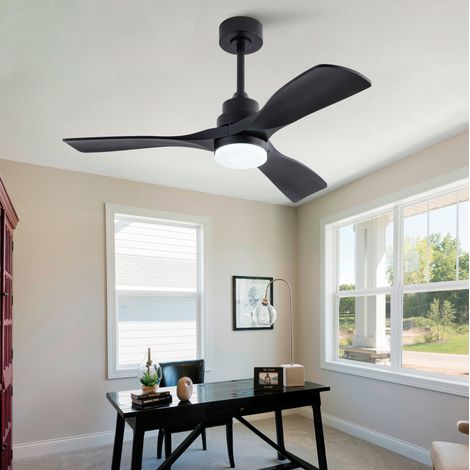 Deckenventilator mit Licht 106.7 cm schwarz aus ABS mit Fernbedienung und reversiblem DC-Motor (1/5)