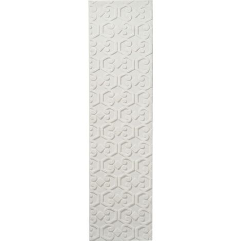 Alfombra rectangular decorativa de jacquard 80 x 300 cm blanco crema Gannett (1/5)