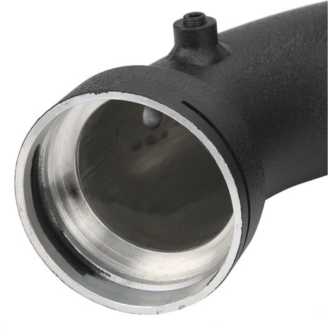 Collecteur d'admission turbocompresseur modifié pour voiture avec soupape de décharge noire, alliage d'aluminium + tuyauterie en silicone, adapté au moteur BMW N54 (surpoids). (1/5)