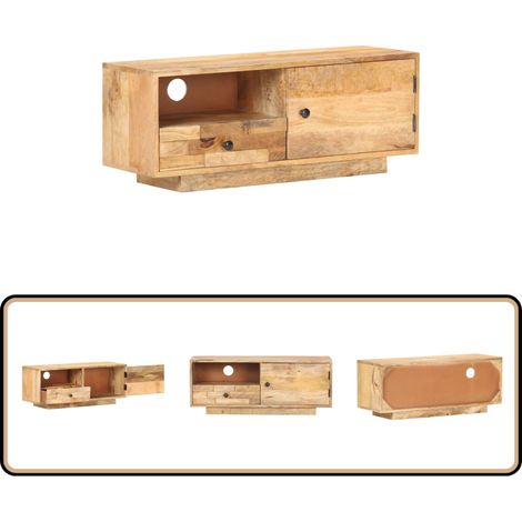 Meuble TV 90x30x35 cm Bois massif de manguier - Meubles Tv - Meuble Tv - Meuble En Bois - Meuble Design - Mobilier Salle Séjour