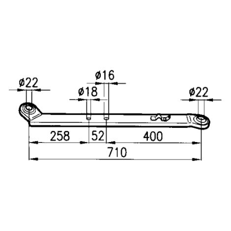 Braccio inferiore sollevamento FIAT Piatto 60x20 mm Lato Sinistro peso 7.1 kg