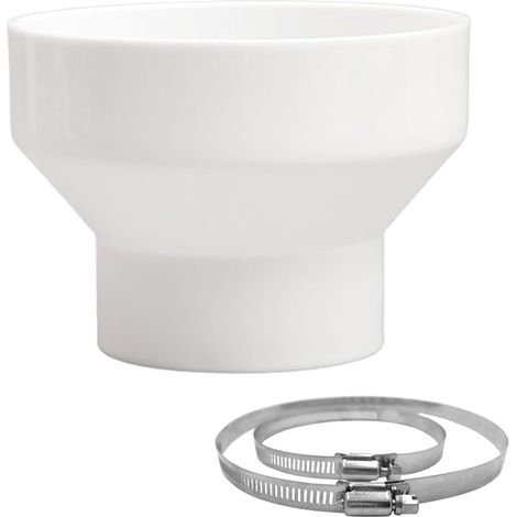Reducer Air Vent Hose Adapter 150mm to 100mm Ventilation Hose Adapter with Stainless Steel Hose Clamps Round Pipe for Ventilation System (1/5)